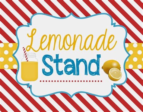 Lemonade Stand Sign Printables